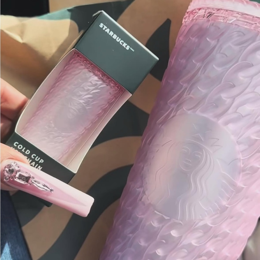 Starbucks Blush Pink Cold Cup keychain